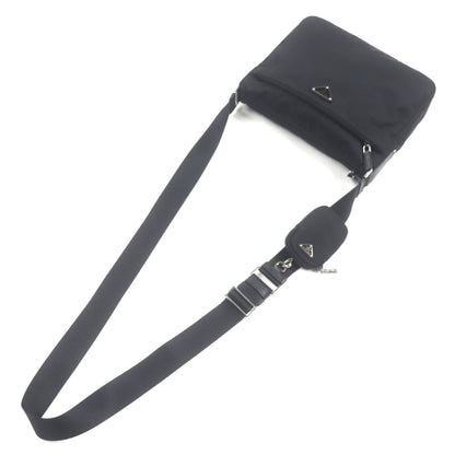 Prada 1Bc421 Saffiano Leather And Re-Nylon Nylon Shoulder Bag With Triangle Logo Plaque