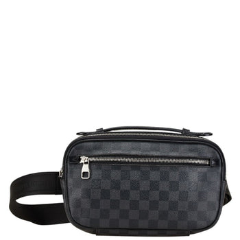 Louis Vuitton Damier Graphite Umbrella Body Bag Waist N41289 Black Grey Pvc Leather