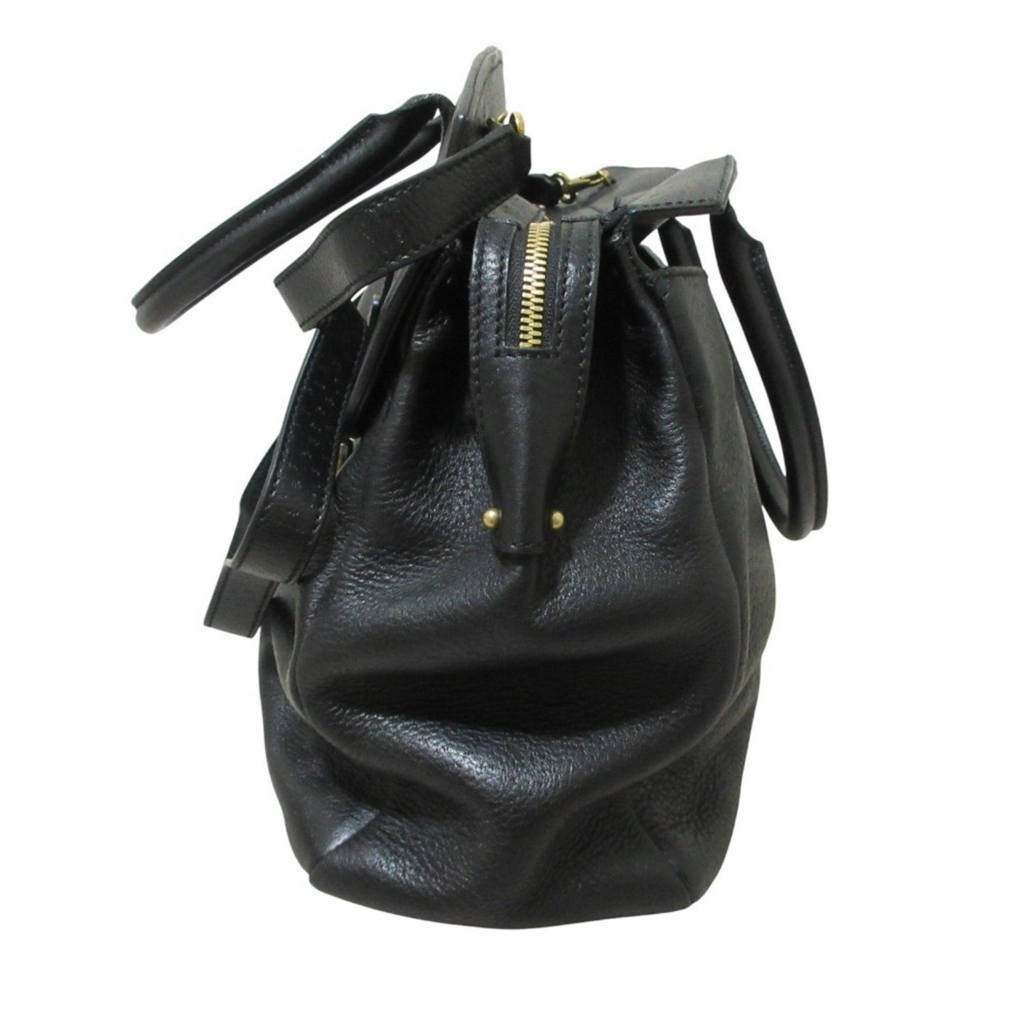 Salvatore Ferragamo Gancini Leather Tote Bag In Black