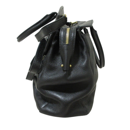 Salvatore Ferragamo Gancini Leather Tote Bag In Black