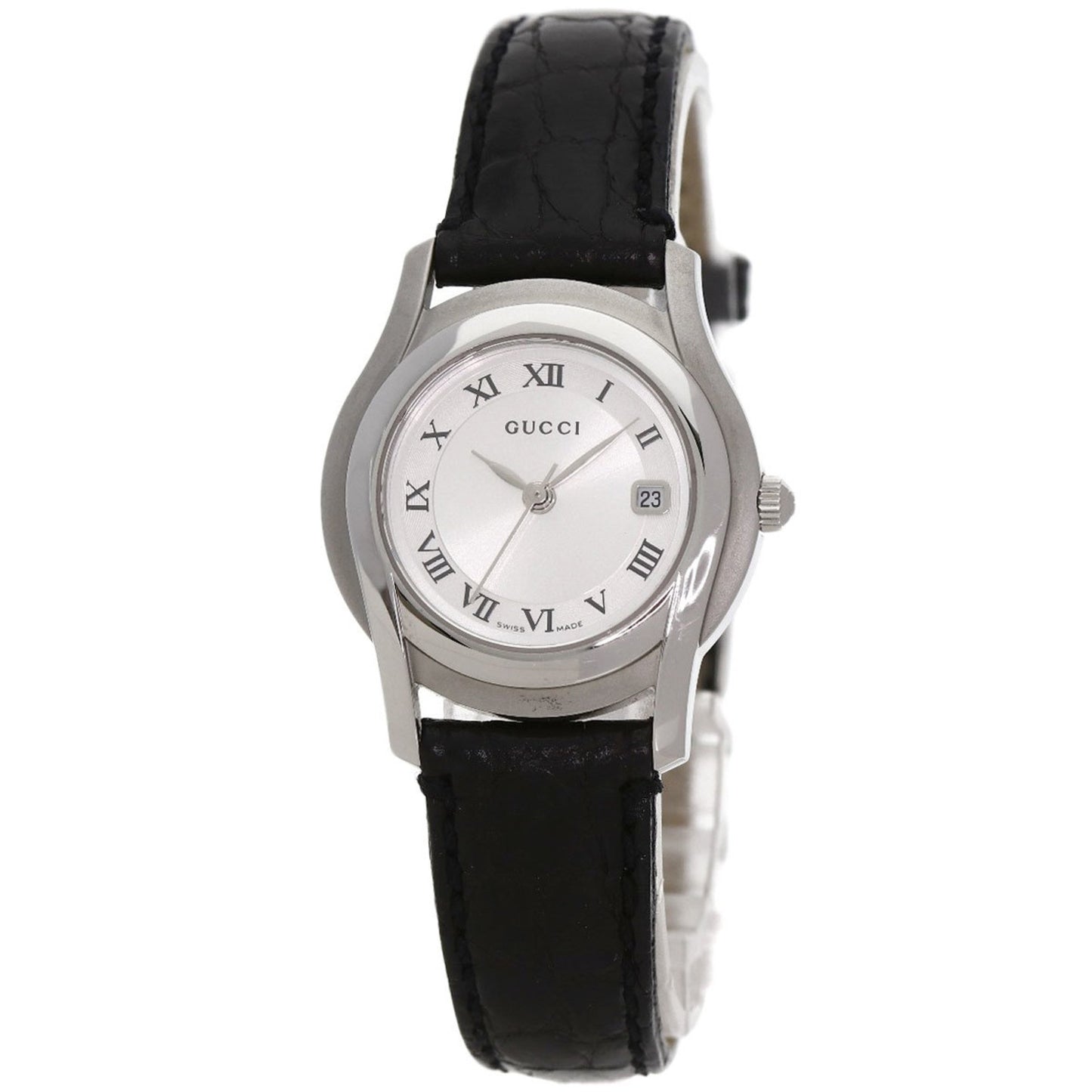 Gucci 5500L Stainless Steel/Leather