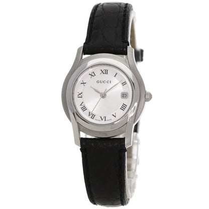 Gucci 5500L Stainless Steel/Leather