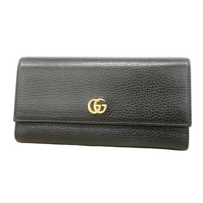 Gucci Gg Marmont Long Wallet 456116 Leather Black