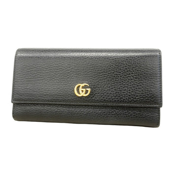 Gucci Gg Marmont Long Wallet 456116 Leather Black