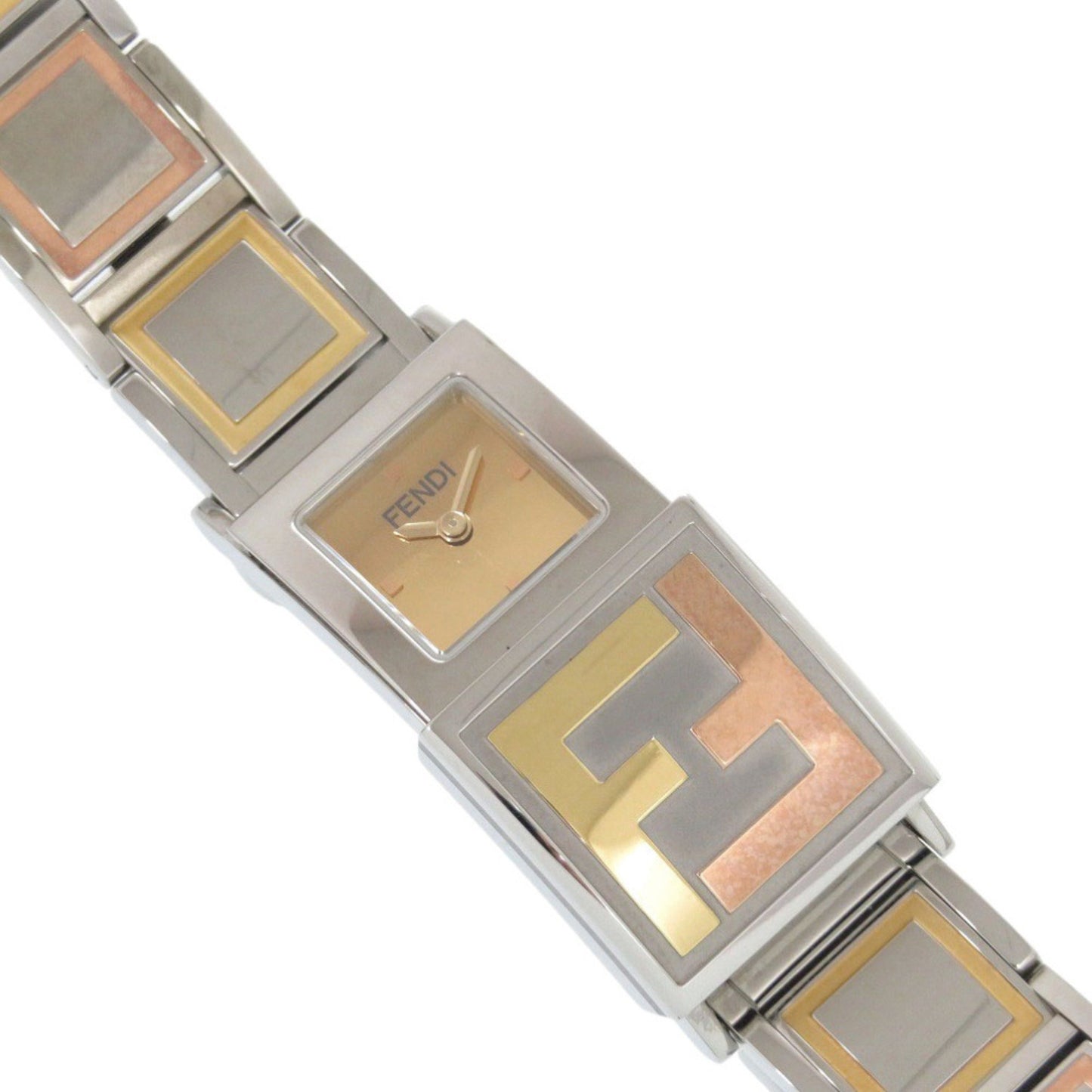 Fendi Secret 2 Time Zone 5500L Stainless Steel Gold Quartz Watch 1915 Fendi
