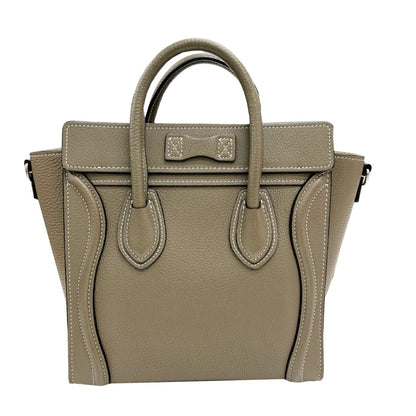 Celine Luggage Nano Shopper Greige Leather Handbag/Shoulder Bag