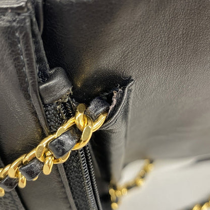 Chanel Shoulder Wallet Chain Caviar Skin Black