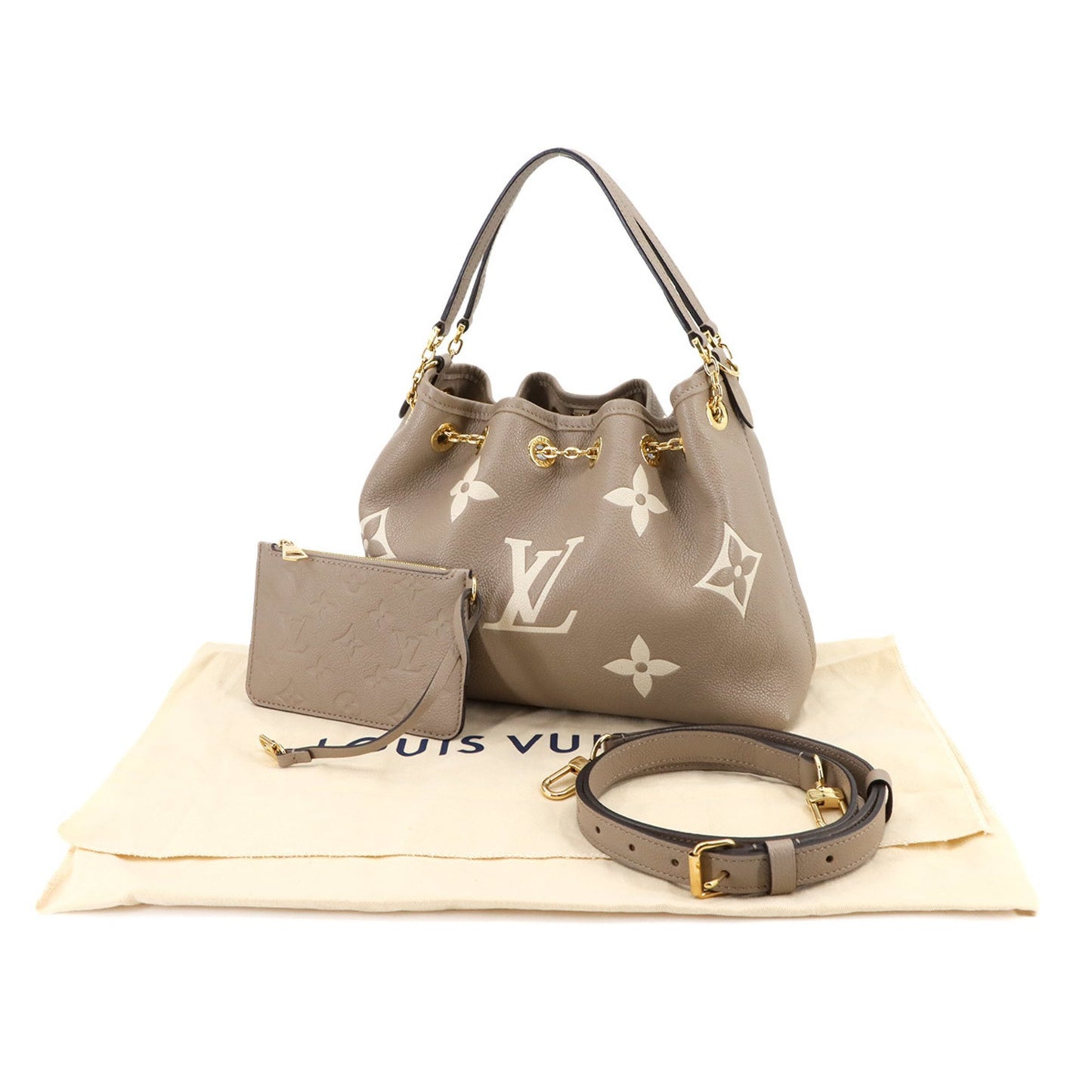 Louis Vuitton Two-Tone Monogram Empreinte Lv Bundle 2-Way Handbag/Shoulder Bag In Leather