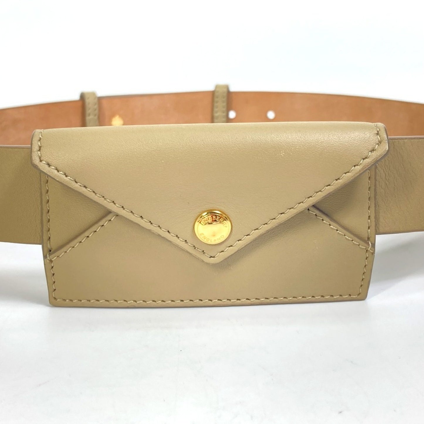 Burberry 8012136 Envelope Leather Belt With Pouch