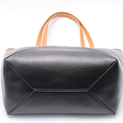 Loewe Puzzle Fold Tote Shiny Calf Leather Black Camel T-159146