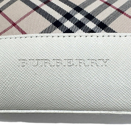 Burberry Nova Check Pattern White/Beige Canvas Bag