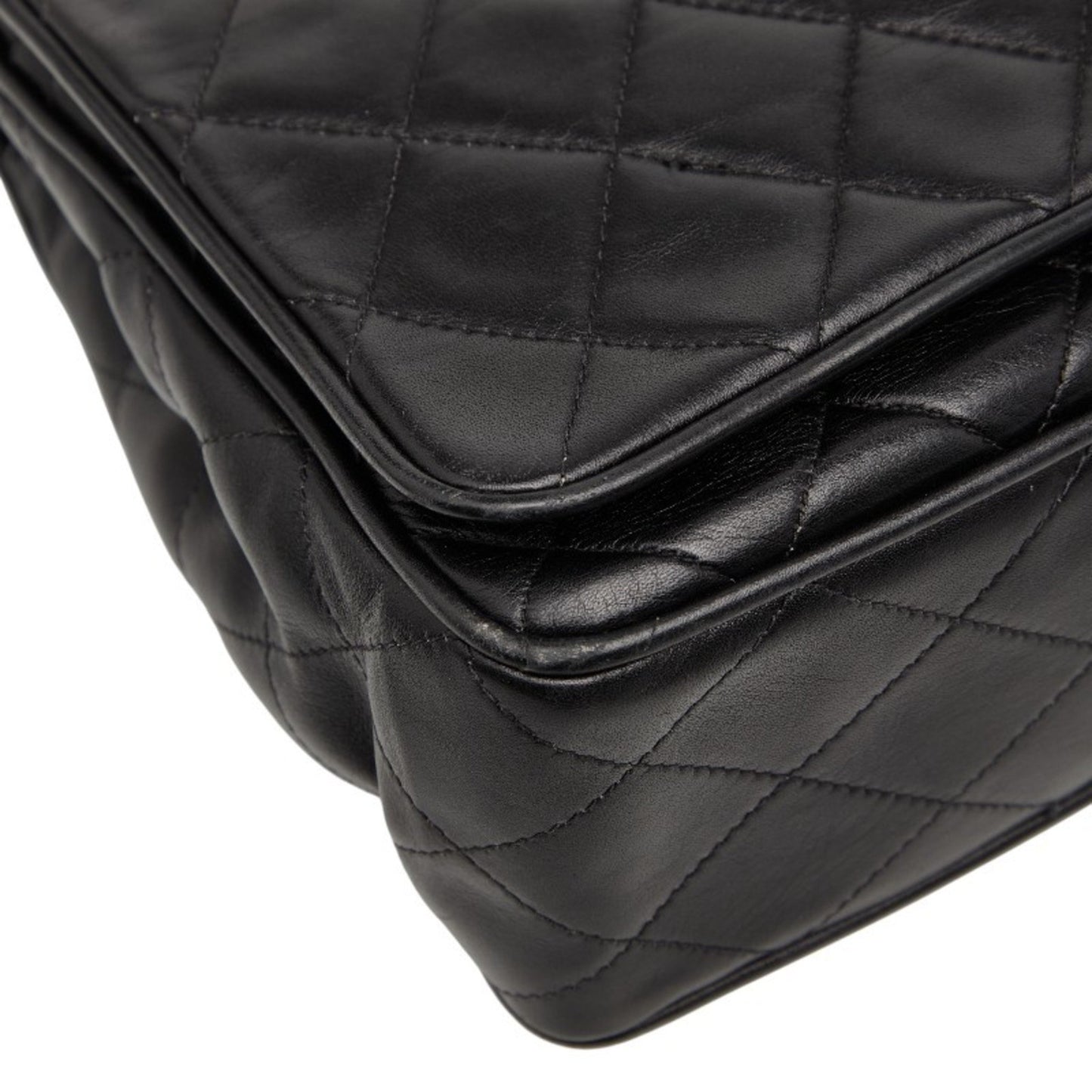 Chanel Matelasse Coco Mark Chain Shoulder Bag Handbag Black Lambskin