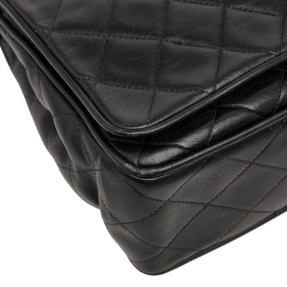 Chanel Matelasse Coco Mark Chain Shoulder Bag Handbag Black Lambskin