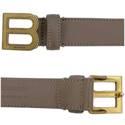 Balenciaga Belt Ec-24401 Beige 640828 1212 S 501523 80 Waist 84Cm Leather Balenciaga Buckle 30Mm