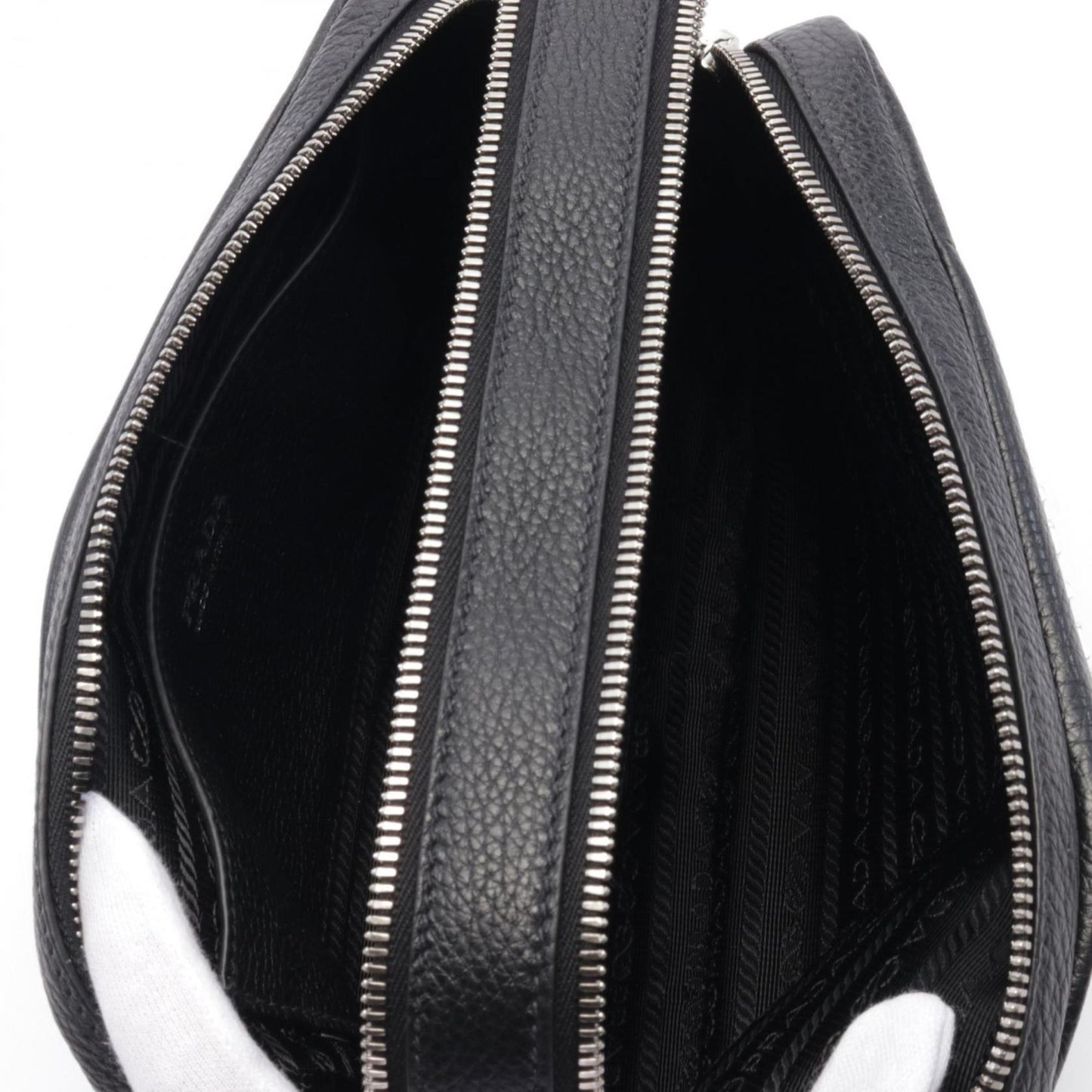 Prada Vit Daino Shoulder Bag Leather