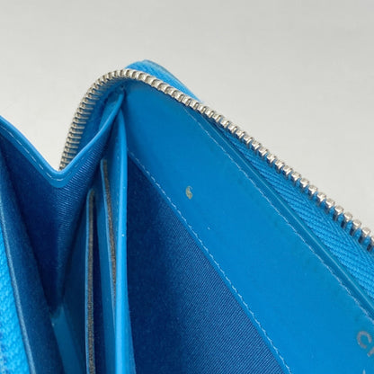 Chanel Patent Leather Turquoise Blue Long Wallet