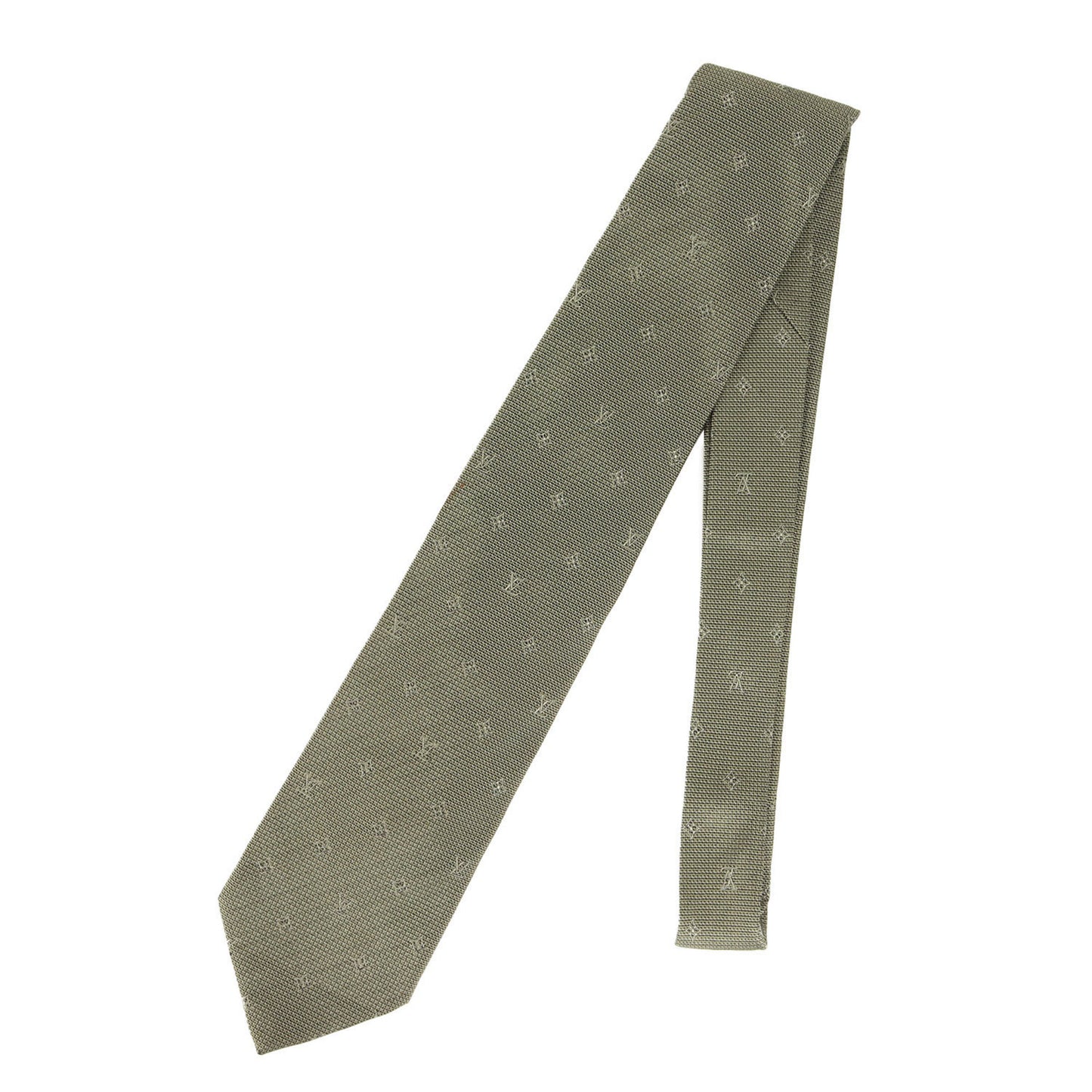 Louis Vuitton Monogram Silk Cravate Khaki Tie For Men