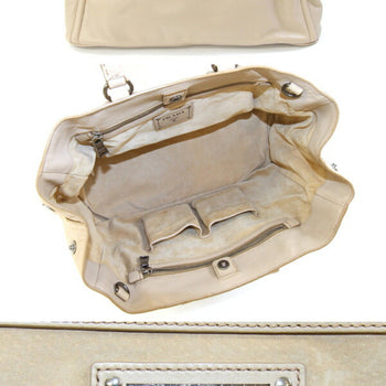 Prada Handbag Bn1889 Beige Leather Shoulder Bag/Hand Tote