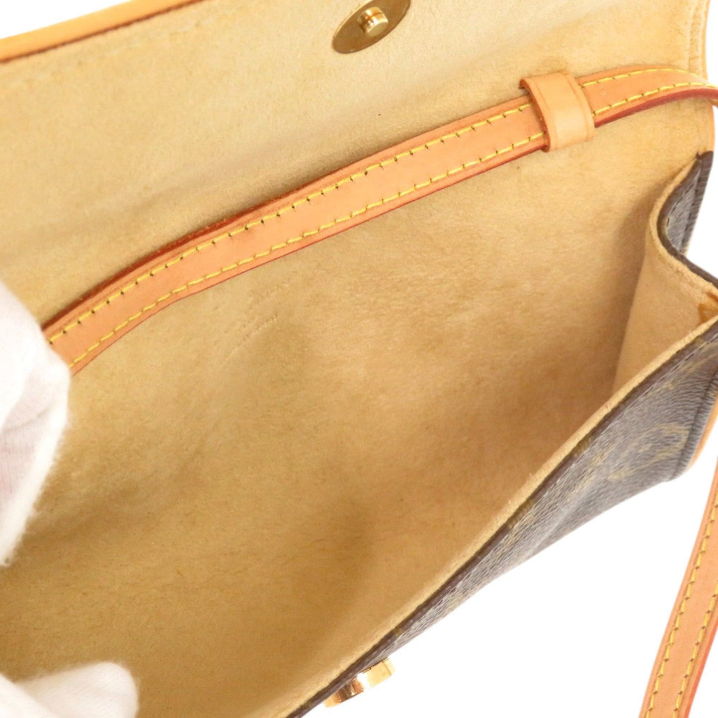 Louis Vuitton Pochette Twin Pm Monogram M51854 Canvas Brown Lv Shoulder Bag 0087 Louis Vuitton