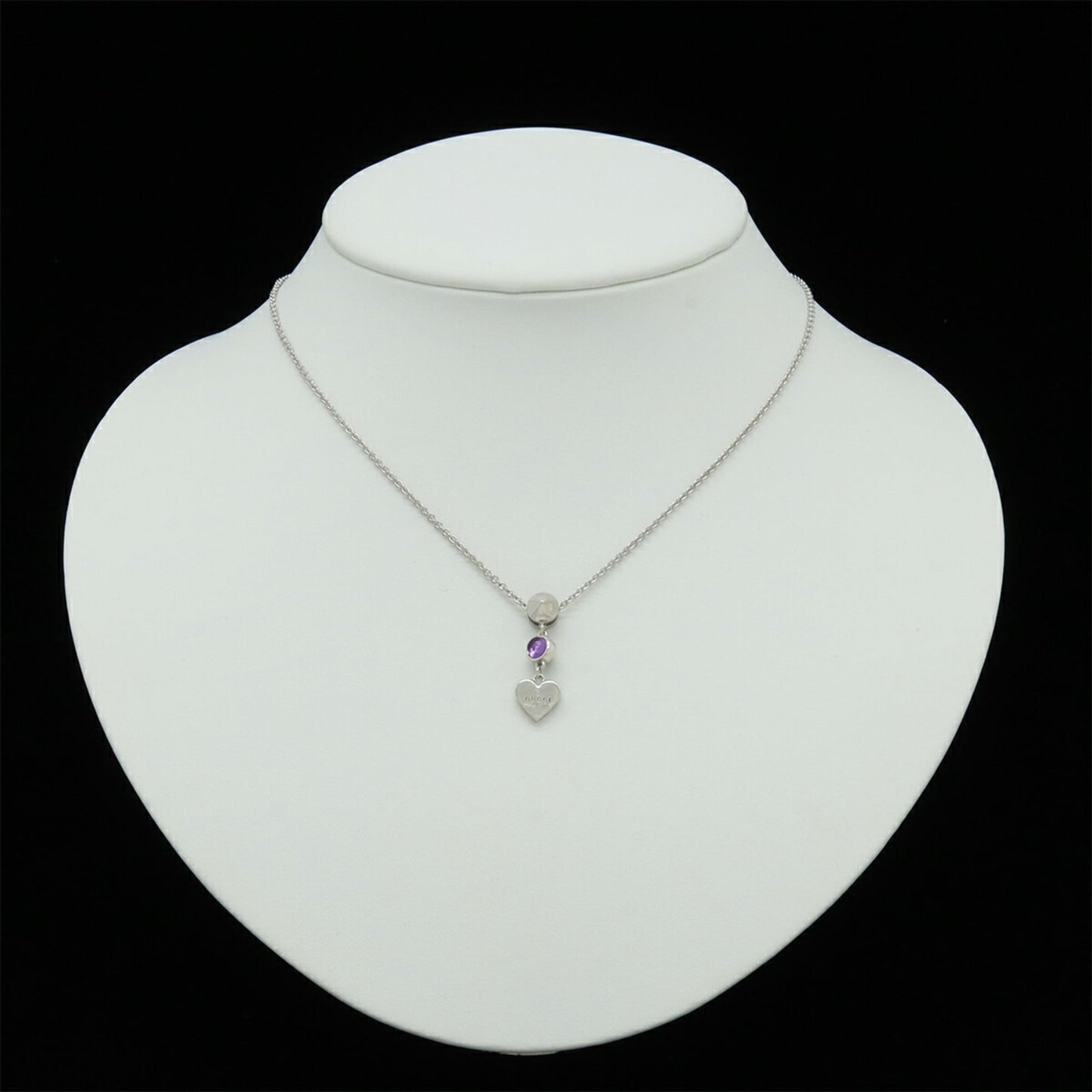 Gucci Trademark Heart Motif Necklace Pendant In Sv925