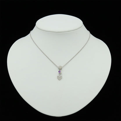 Gucci Trademark Heart Motif Necklace Pendant In Sv925