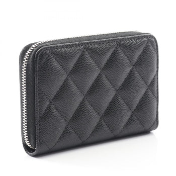 Chanel Matelasse Coco Mark Star Round Wallet In Grained Calfskin Leather