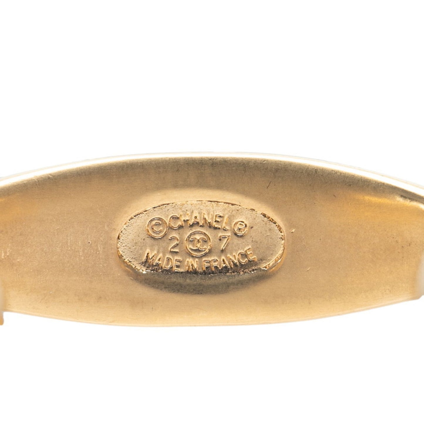 Chanel Vintage Logo Bangle Gold Plated