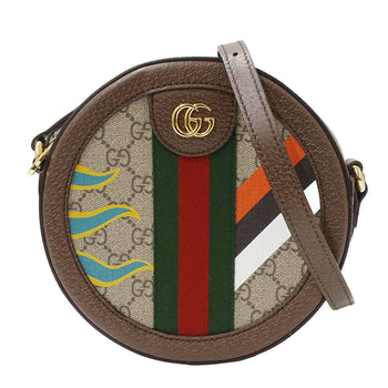 Gucci Women'S Ophidia Gg Supreme Canvas Shoulder Bag (574978) In Brown And Multicolor. Round