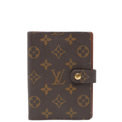 Louis Vuitton Monogram Agenda Pm Notebook Cover R20005 Brown Leather