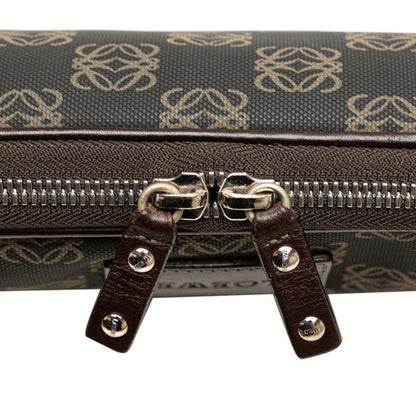 Loewe Anagram Clutch Bag Second Black Brown Pvc Leather