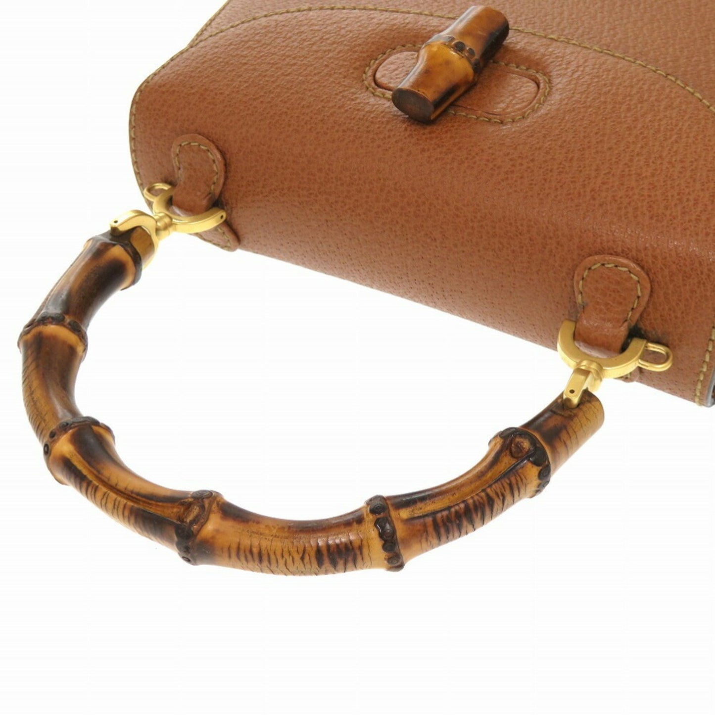 Gucci Bamboo Leather Brown 000 2046 0188 Handbag 0271 Gucci