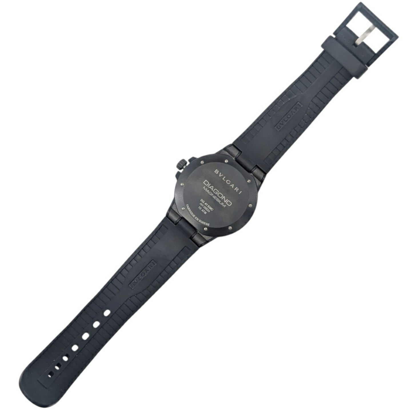 Bvlgari Diagono Magnesium Date Ceramic Gray Dial Rubber Black Automatic