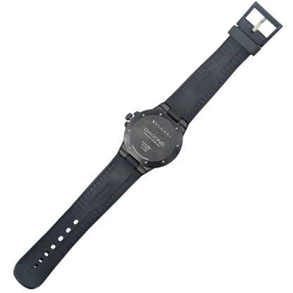 Bvlgari Diagono Magnesium Date Ceramic Gray Dial Rubber Black Automatic