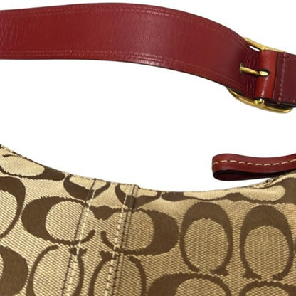 Coach Signature Leather Canvas Bag 11371 Red Brown Mikunigaoka Store Ithom9Aoxzog Rm0222T