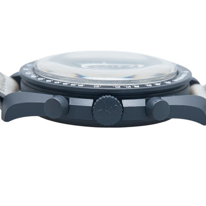 Omega X Swatch Moonswatch Mission To Mercury Watch So33A100 Quartz Movement Gray Dial Ceramic Nylon