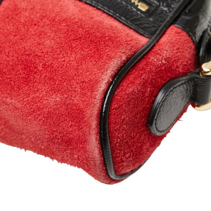 Gucci Sherry Line Crossbody Shoulder Bag 517350 In Red Multicolor Suede