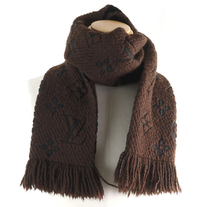 Louis Vuitton 413287 Echarpe Logomania Silk Blend Monogram Fringed Scarf