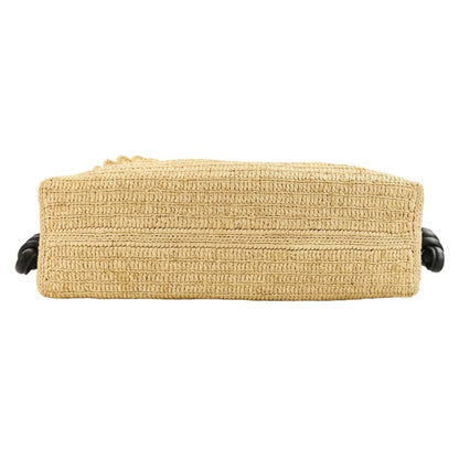 Loewe Raffia Flamenco Clutch Medium 2-Way Tote/Shoulder Bag In Natural Black