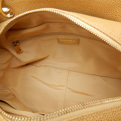 Chanel Chanel Chain Tote Bag A18004 Caviar Skin Camel 252569