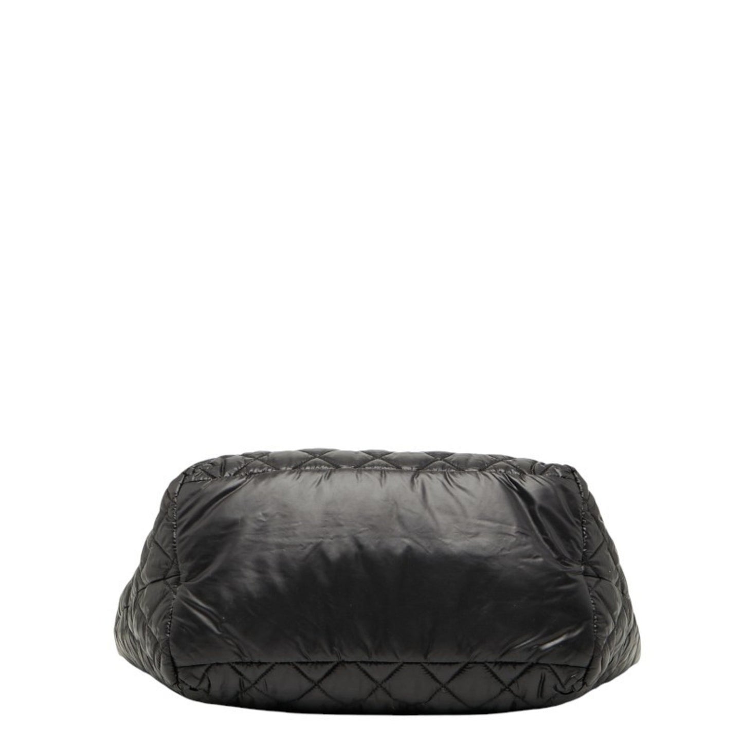 Chanel Coco Mark Cocoon Matelasse Handbag Tote Bag Black Nylon Leather
