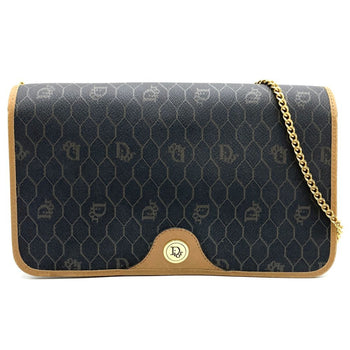 Christian Dior Dior Christian Honeycomb Shoulder Bag Black Brown Leather