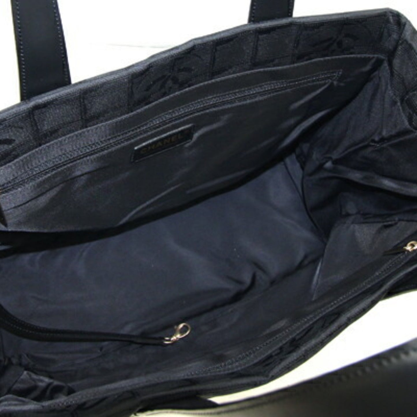 Chanel Tote Bag New Travel Line Mm A15991 Black Nylon Canvas Leather