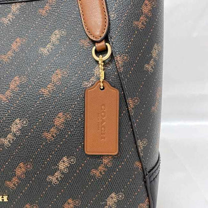 Coach Tote Bag Black Brown Red Horse