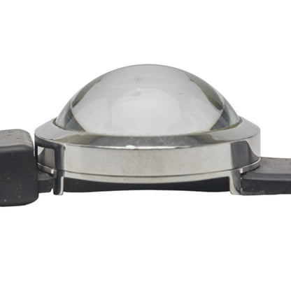 Fendi Bousra Watch 8010G Quartz Movement Black Dial Stainless Steel Rubber