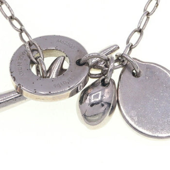 Louis Vuitton Necklace Sand Charms M62500 Silver Black Metal Shell Choker