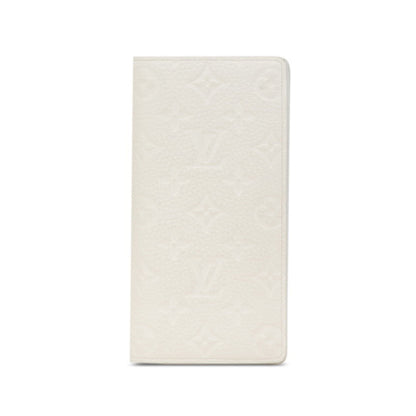 Louis Vuitton Monogram Empreinte Portefeuille Brazza Nm Long Wallet M83066 Full Moon White Leather