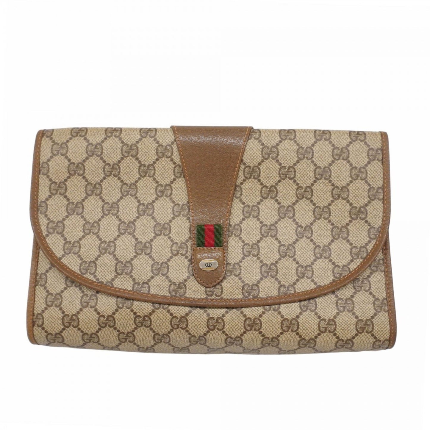 Gucci Gg Supreme Sherry Line Clutch Bag 89 01 031 Brown