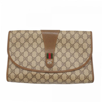Gucci Gg Supreme Sherry Line Clutch Bag 89 01 031 Brown