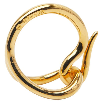 Hermes Jumbo Scarf Muffler Ring Gold Plated