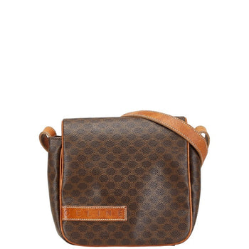Celine Macadam Shoulder Bag Brown Pvc Leather